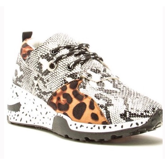 Mixed print leopard & snake sneakers - Picture 3 of 9